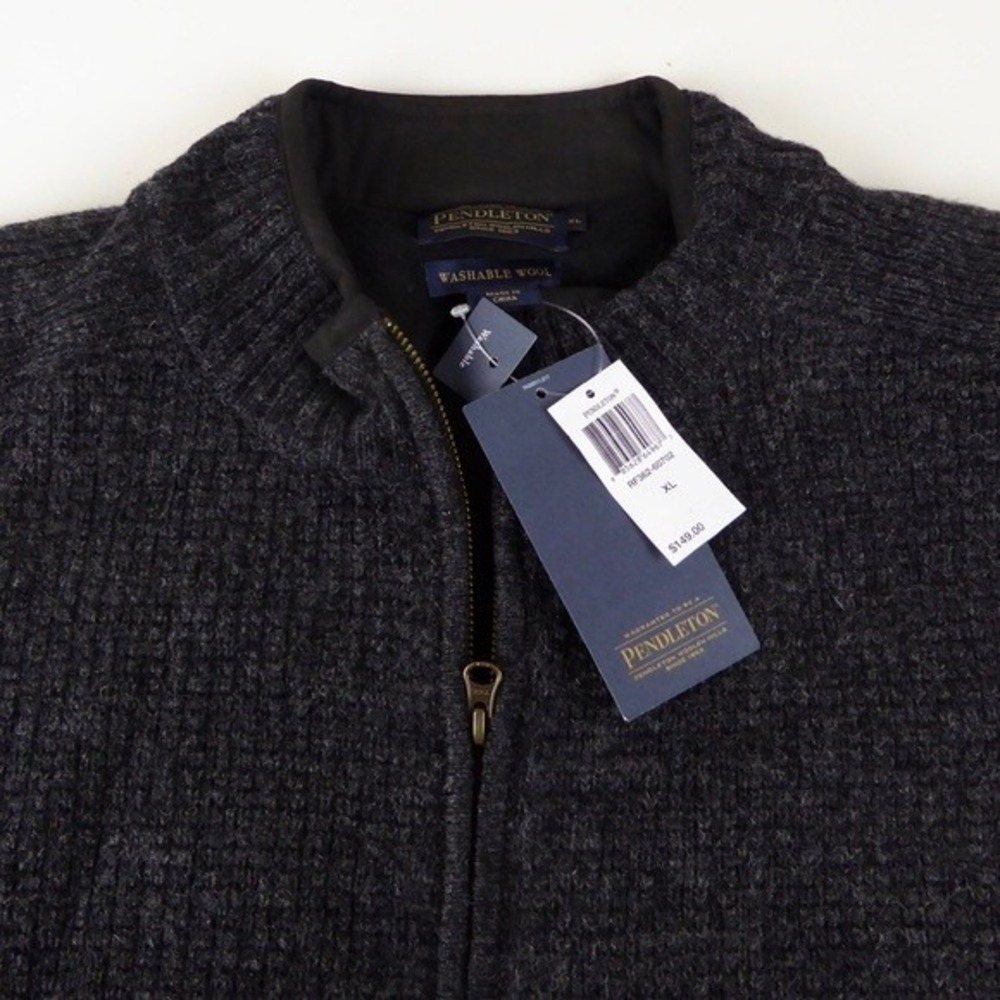 Pendleton Fleece Lined Wool‎ Cardigan Sweater Vest NWT Size L Washable Wool